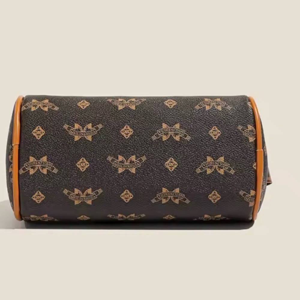 NWT Brown Monogram Crossbody Bag with Faux Leather Trim - Picture 8 of 16